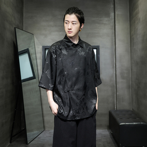 新中式风盘扣衬衫薄款冰丝高级感唐装汉服电商A100-227-P65图片