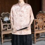 风唐装盘扣男士短袖衬衫个性演出电商A100-2809-p65，男装T恤，电商A100