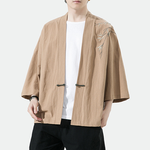 新中式改良汉服风男装古风道袍刺绣外套日系和风A100-735-p50图片