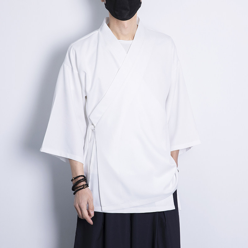 夏季风纯色休闲汉服开衫日系加大加宽加码电商A100-Y116-P55,男装民族服装,电商A100