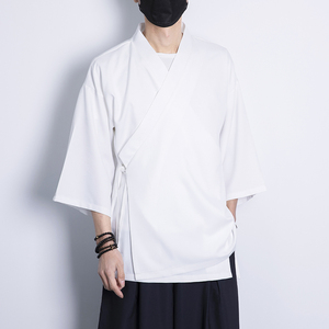 夏季风纯色休闲汉服开衫日系加大加宽加码电商A100-Y116-P55图片