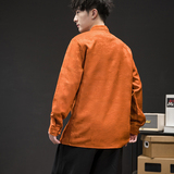 风长袖加厚盘扣休闲暗纹清明上河图纯色衬衫电商A100-C18-P68，男装衬衫，电商A100