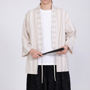 风开衫新中式棉麻男士七分袖电商A100-2805-P65图片