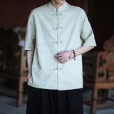 风新中式盘口休闲衬衫水波纹电商A100-C238-P65，男装衬衫，电商A100