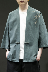 新中式改良汉服风男装古风道袍刺绣外套日系和风A100-735-p50图片