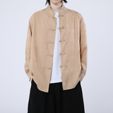 风新中式压花龙纹汉服长袖衬衫A100-C312-P65，男装衬衫，电商A100