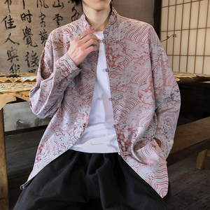 风新中式压花龙纹汉服长袖衬衫A100-C312-P65图片