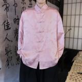 风新中式压花凤凰汉服长袖盘扣衬衫A100-C331-P65，男装衬衫，电商A100
