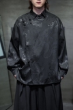 新中式风衬衫男士长袖唐装汉服改良盘扣衬衣电商A100-262-P65，男装衬衫，电商A100