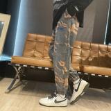 风新中式印花大码麂皮绒休闲裤电商A100-K135-P50，男装休闲裤，电商A100