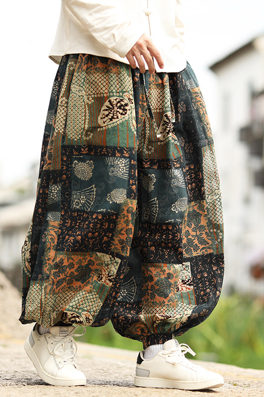 花色民族风束脚裤电商A100-K7780-P50,男装民族服装,电商A100