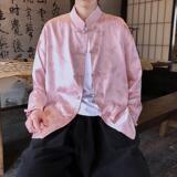 风新中式压花凤凰汉服长袖盘扣衬衫A100-C331-P65，男装衬衫，电商A100