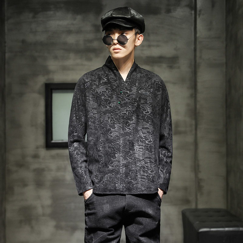风汉服全棉衬衫钱2塘4018-C302图片
