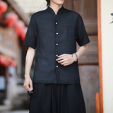 纯色亚麻衬衫轻薄凉爽电商A100-919-P75，男装衬衫，电商A100