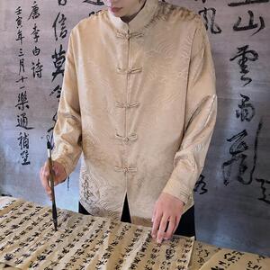 风新中式压花龙纹汉服长袖衬衫A100-C312-P65图片