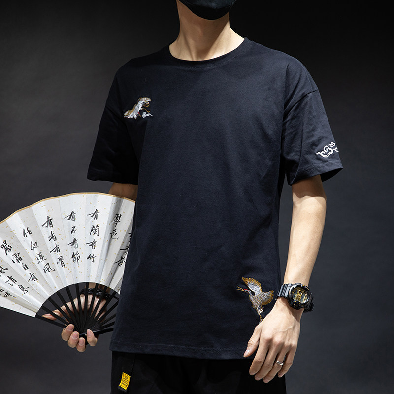 夏季新款国风绣花T恤7钱塘4018-T51-P45图片