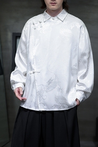 新中式风衬衫男士长袖唐装汉服改良盘扣衬衣电商A100-262-P65图片