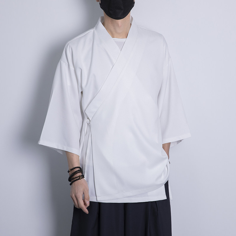 夏季风纯色休闲汉服开衫日系加大加宽加码电商A100-Y116-P55，男装民族服装，电商A100