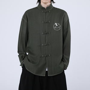 风新中式牛仔衬衫刺绣复古长袖上衣电商A100-C333-P65图片