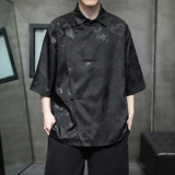 新中式风盘扣衬衫薄款冰丝高级感唐装汉服电商A100-227-P65，男装衬衫，电商A100