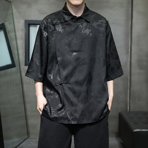 新中式风盘扣衬衫薄款冰丝高级感唐装汉服电商A100-227-P65图片