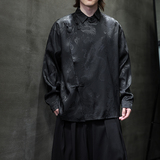新中式风衬衫男士长袖唐装汉服改良盘扣衬衣电商A100-262-P65，男装衬衫，电商A100
