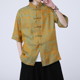 风新中式印花汉服衬衫电商A100-C311-P75，男装衬衫，电商A100