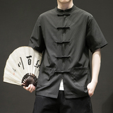 夏季竹节免烫立领衬衣盘扣半袖风复古电商A100-G100-P60限78，男装T恤，电商A100