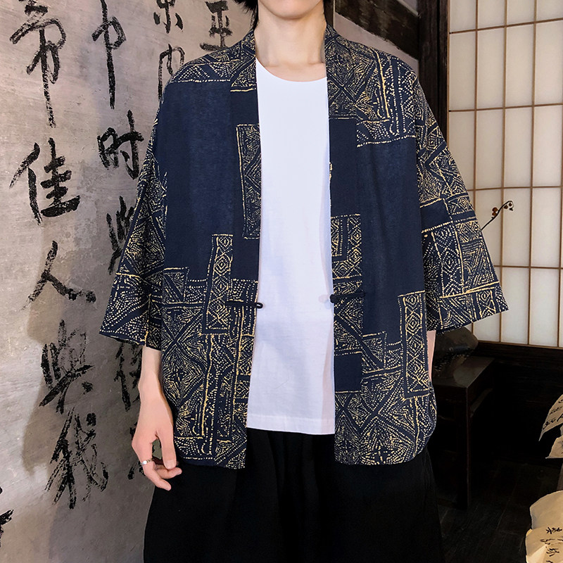 春夏新款民族风文艺时尚风开衫防晒衣电商A100-715-P40，男装防晒衣，电商A100