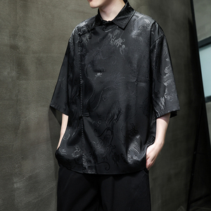 新中式风盘扣衬衫薄款冰丝高级感唐装汉服电商A100-227-P65图片