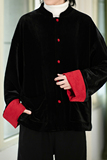 风红黑经典搭配盘扣外套过年服电商A100-W691-P95，女装短外套，电商A100