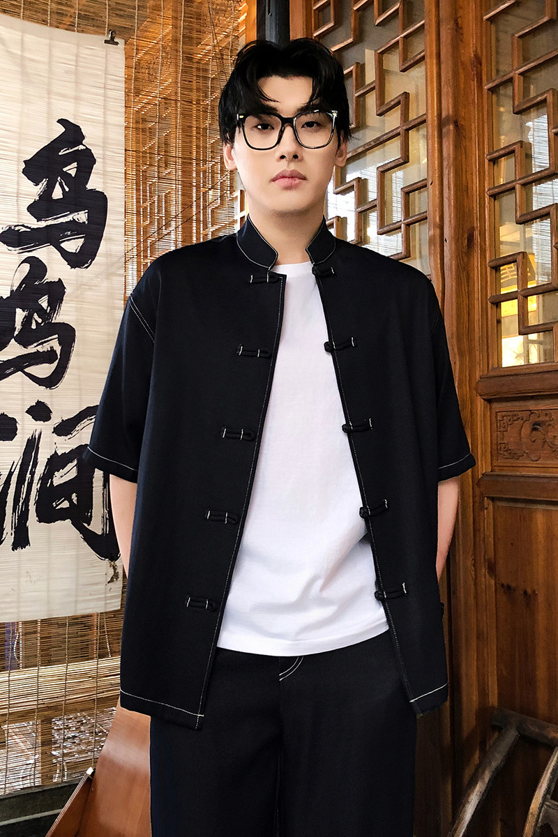 风新中式牛仔盘口立体衬衫电商A100-C325-P60,男装衬衫,电商A100