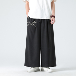 夏季风新中式竹子刺绣阔腿裤大码加大加款电商A100-2311-P60图片