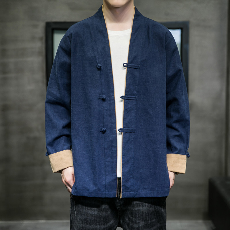 棉麻风汉服日式开衫外套钱塘4018-M99,男装夹克,电商A100
