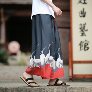 风大裤衩宽松大码裤山水水墨新风电商A100-K3001-P50，男装休闲裤，电商A100