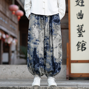 花色民族风束脚裤电商A100-K7780-P50图片