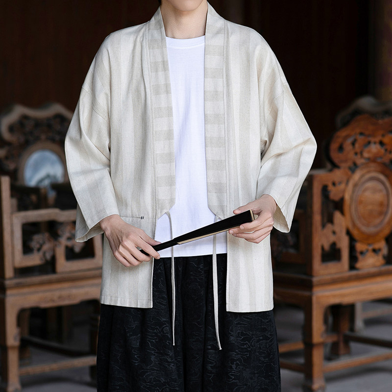 风开衫新中式棉麻男士七分袖电商A100-2805-P65,男装卫衣,电商A100