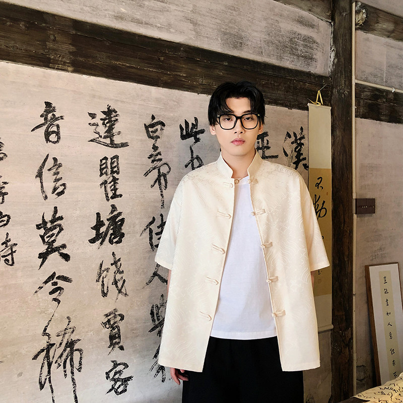 风新中式盘口休闲衬衫水波纹电商A100-C238-P65,男装衬衫,电商A100