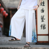 风古风山水盘口宽松男裤电商A100-K7788-P55，男装休闲裤，电商A100