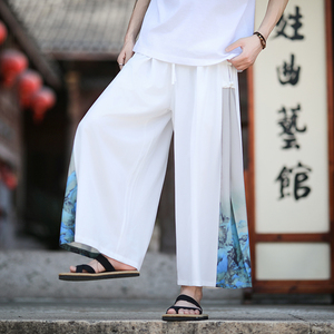风古风山水盘口宽松男裤电商A100-K7788-P55