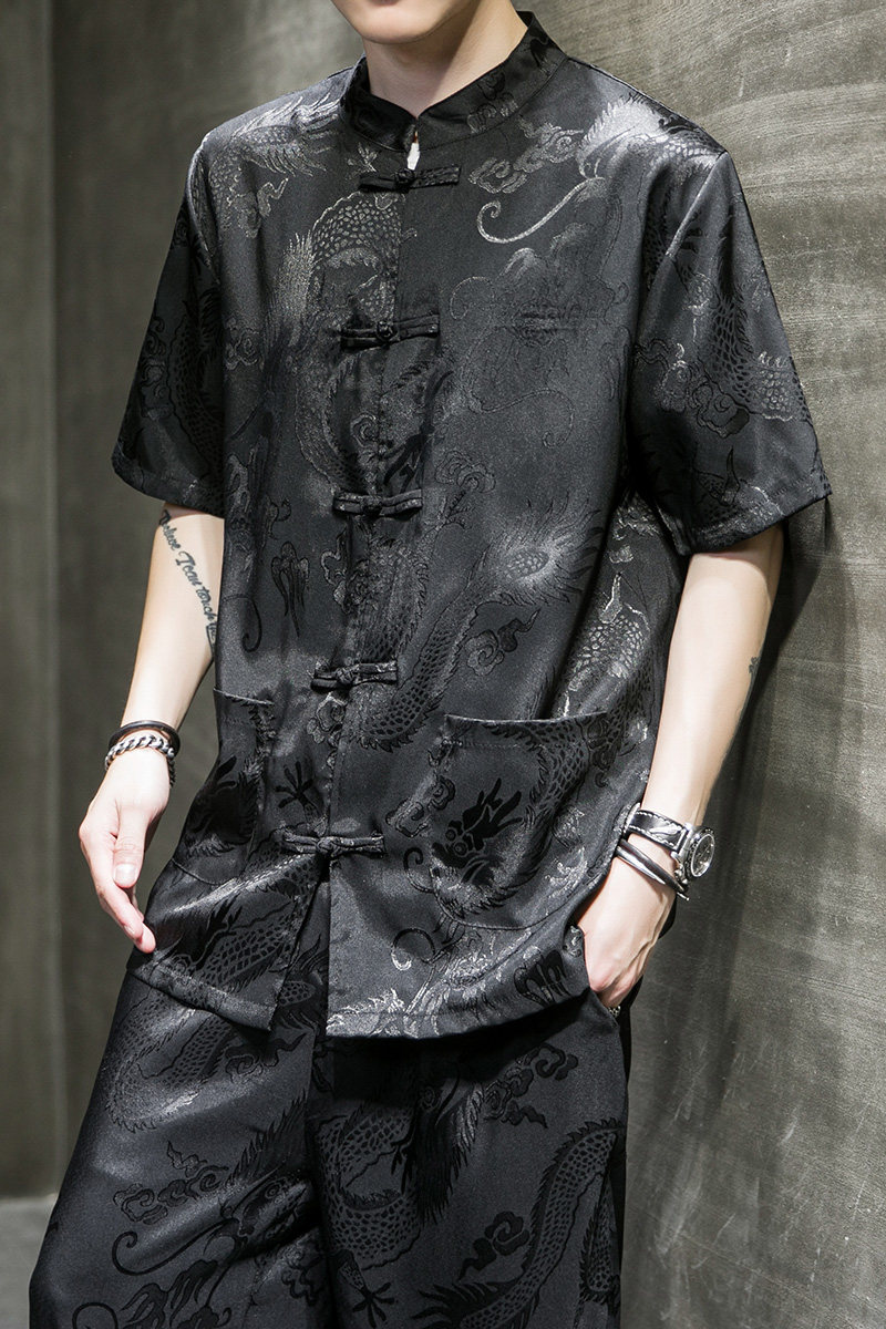 龙纹提花衬衫钱塘4018-2010-P50,男装衬衫,电商A100