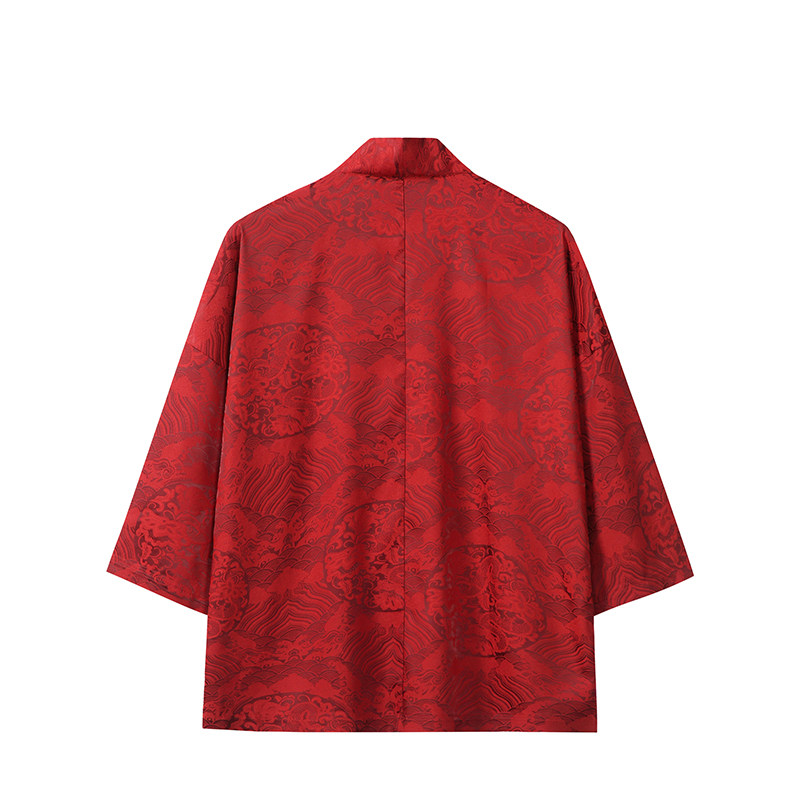 风龙纹冰丝汉服开衫外套古风禅服居士服道袍披风A100-721-P40,男装民族服装,电商A100