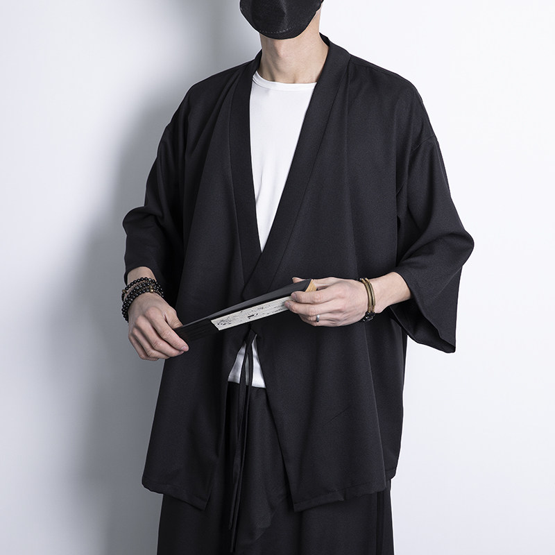 夏季风纯色休闲汉服开衫日系加大加宽加码电商A100-Y116-P55，男装民族服装，电商A100