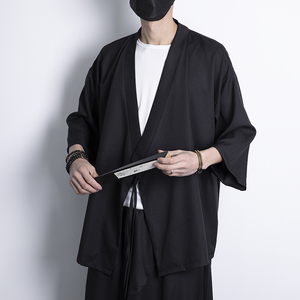夏季风纯色休闲汉服开衫日系加大加宽加码电商A100-Y116-P55，男装民族服装，电商A100