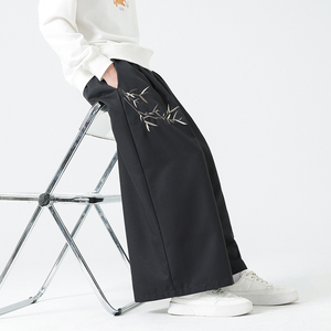 风男士暗黑刺绣阔腿裤电商A100-K189-P60限78图片