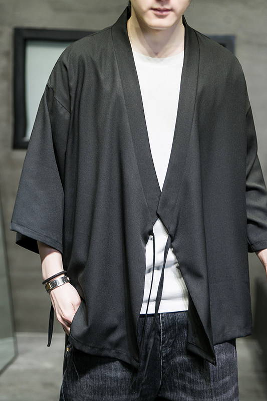 夏风日系风纯色休闲汉服开衫加大加宽加码电商A100-Y116-P55,男装民族服装,电商A100