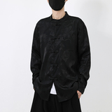 风长袖休闲暗纹龙纹黑白衬衫电商A100-C20-P55，男装衬衫，电商A100