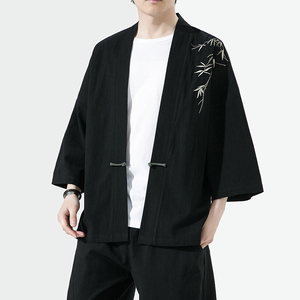 新中式改良汉服风男装古风道袍刺绣外套日系和风A100-735-p50