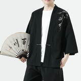 新中式改良汉服风男装古风道袍刺绣外套日系和风A100-735-p50，男装民族服装，电商A100