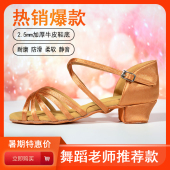 专业拉丁舞鞋 初学者 跳舞鞋 女童女孩软底拉丁鞋 平跟儿童少儿平跟鞋
